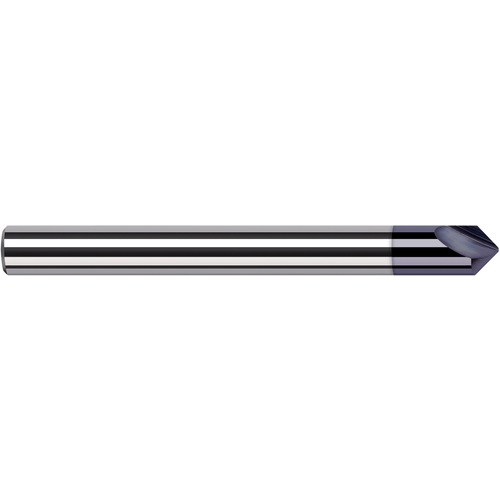 Engraving Cutters - 0.1250″ (1/8″) Shank Diameter × 0.0100″ Radius × 90° included Carbide Marking Cutter, 2 Flutes, AlTiN Coated